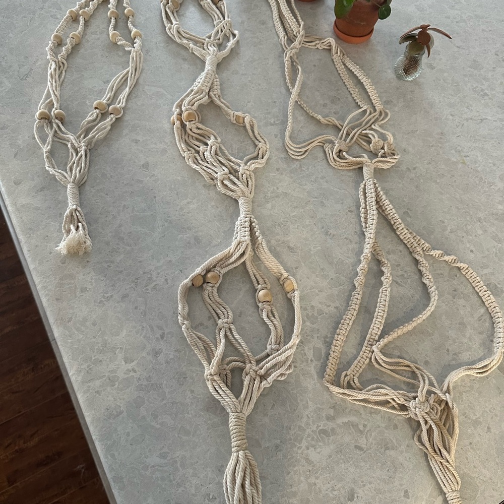 SOLD 3 Macrame Plant Holders